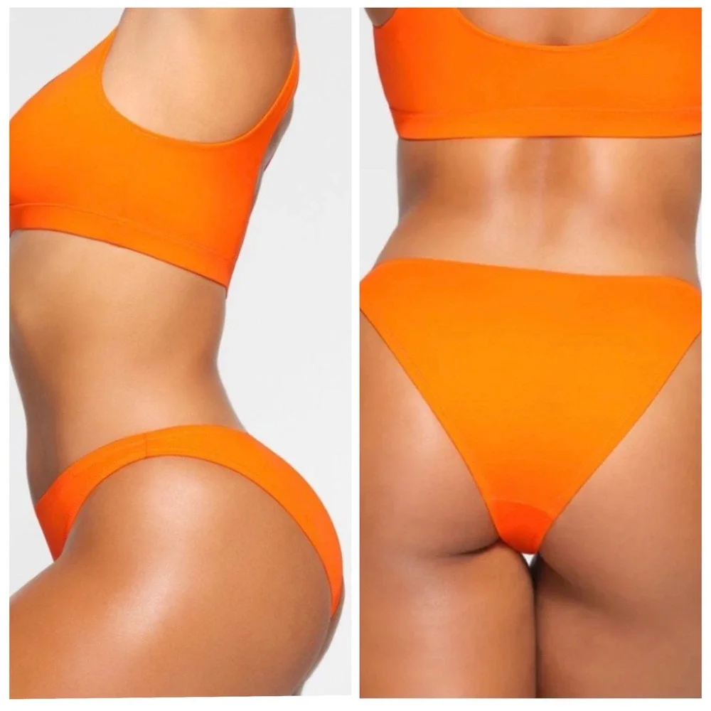 SKIMS Recycled Swim Mid Coverage Bottom Orange XL BB-BRF-3980‎ NEW